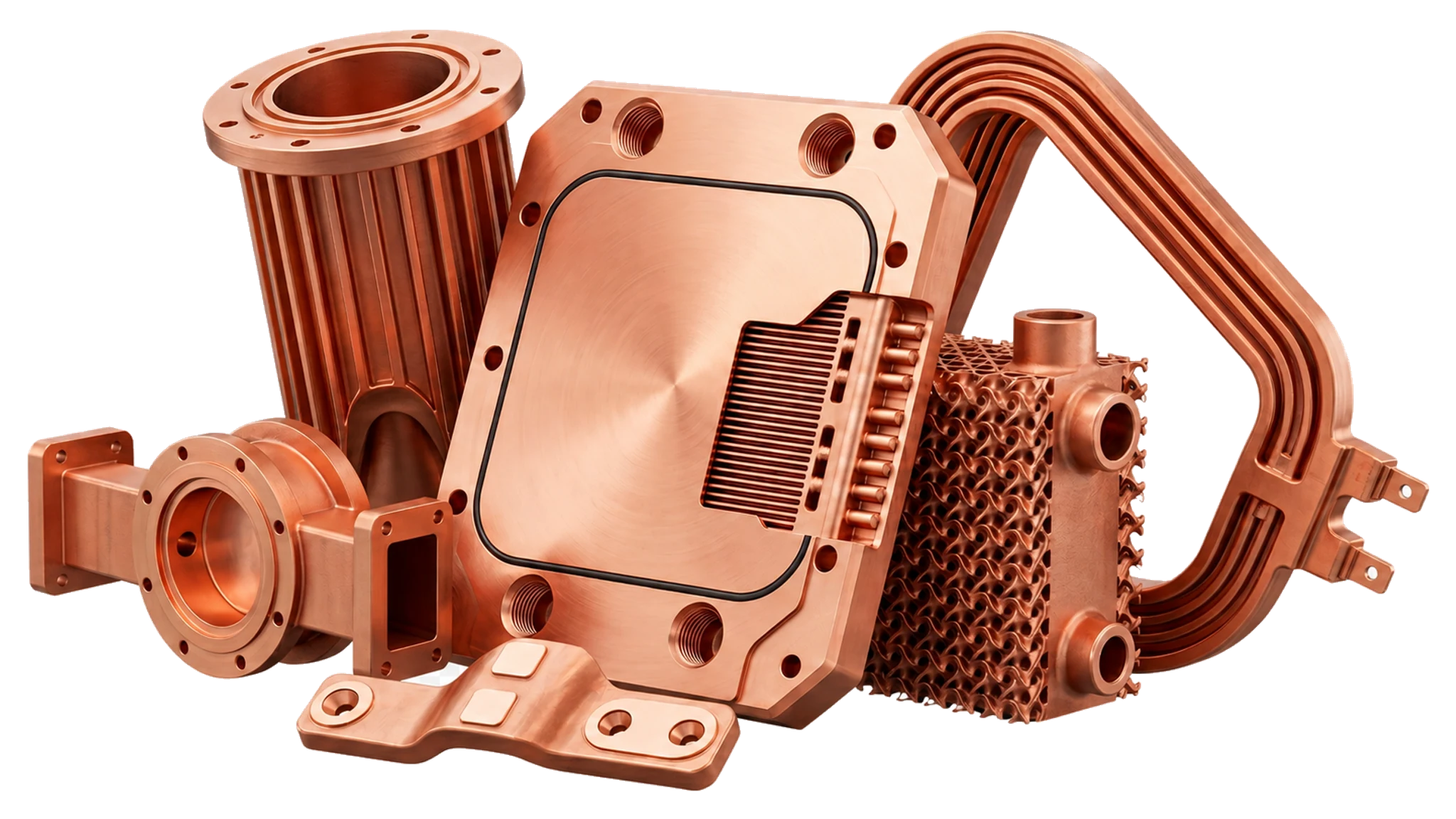 Pure copper and copper alloy additive manufacturing parts